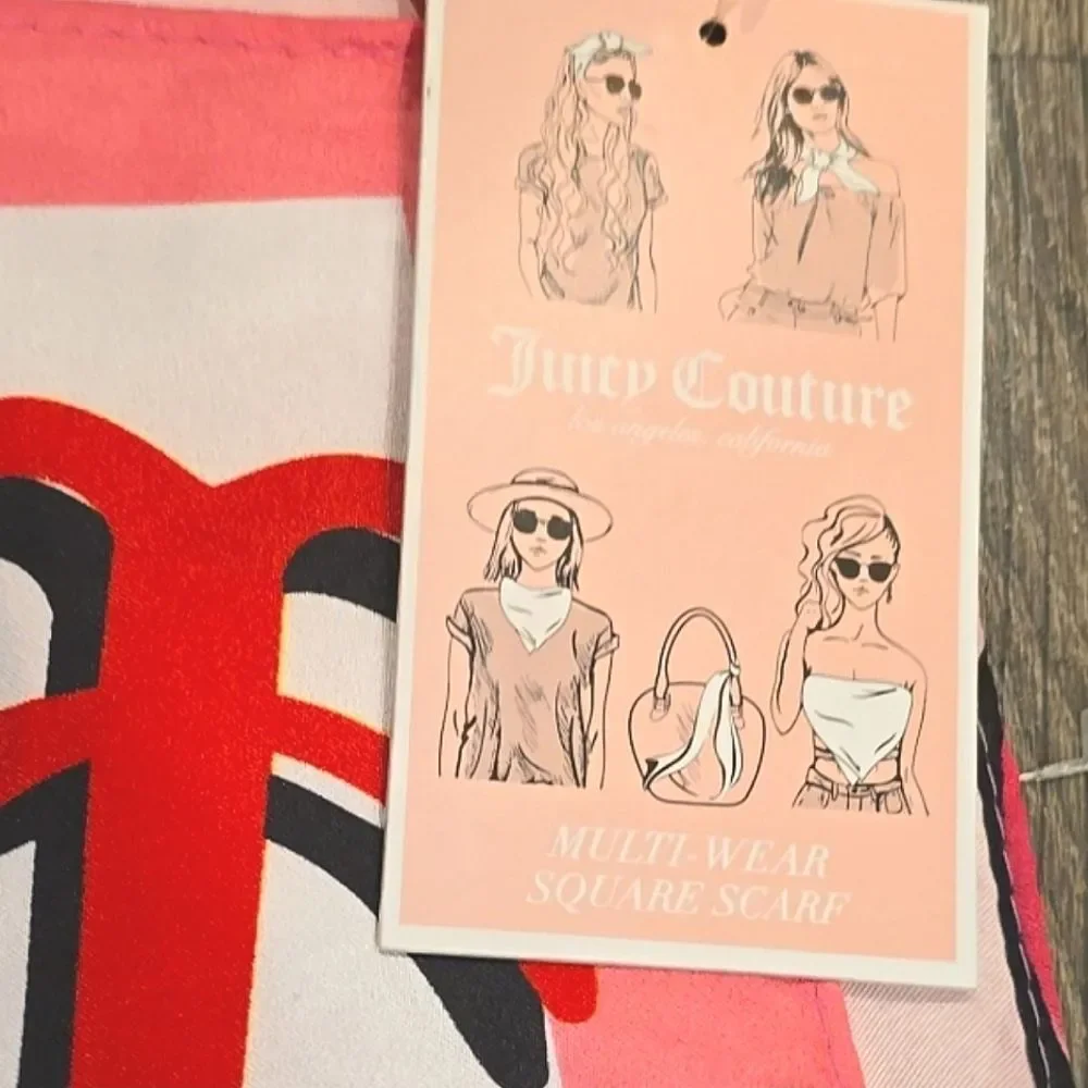 Juicy Couture Word Play‎ Multi-Wear square Scarf